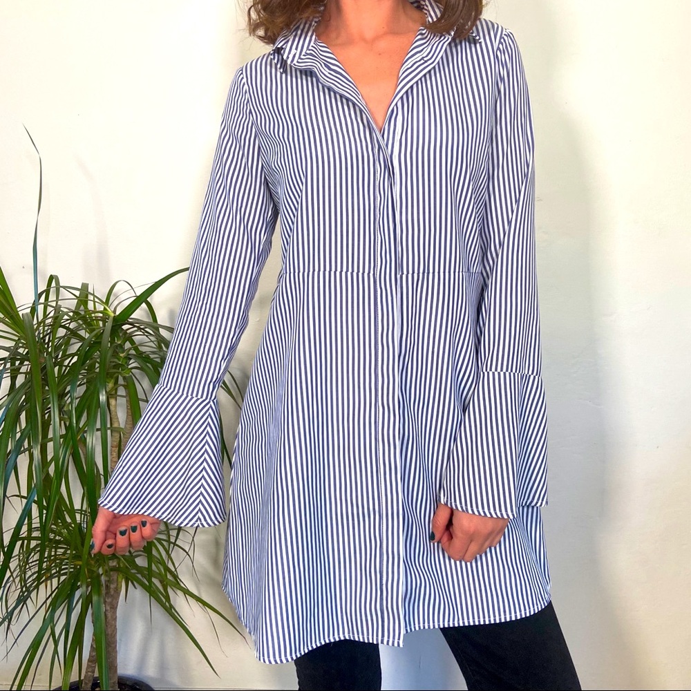 Kimchi Blue Striped Tunic Blouse